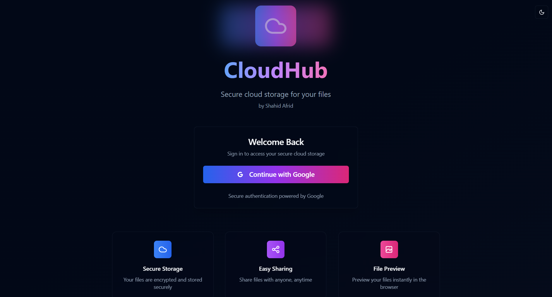 CloudHub – Secure File Storage System